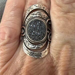 Or Paz Sterling Silver Blue Druzy Ring